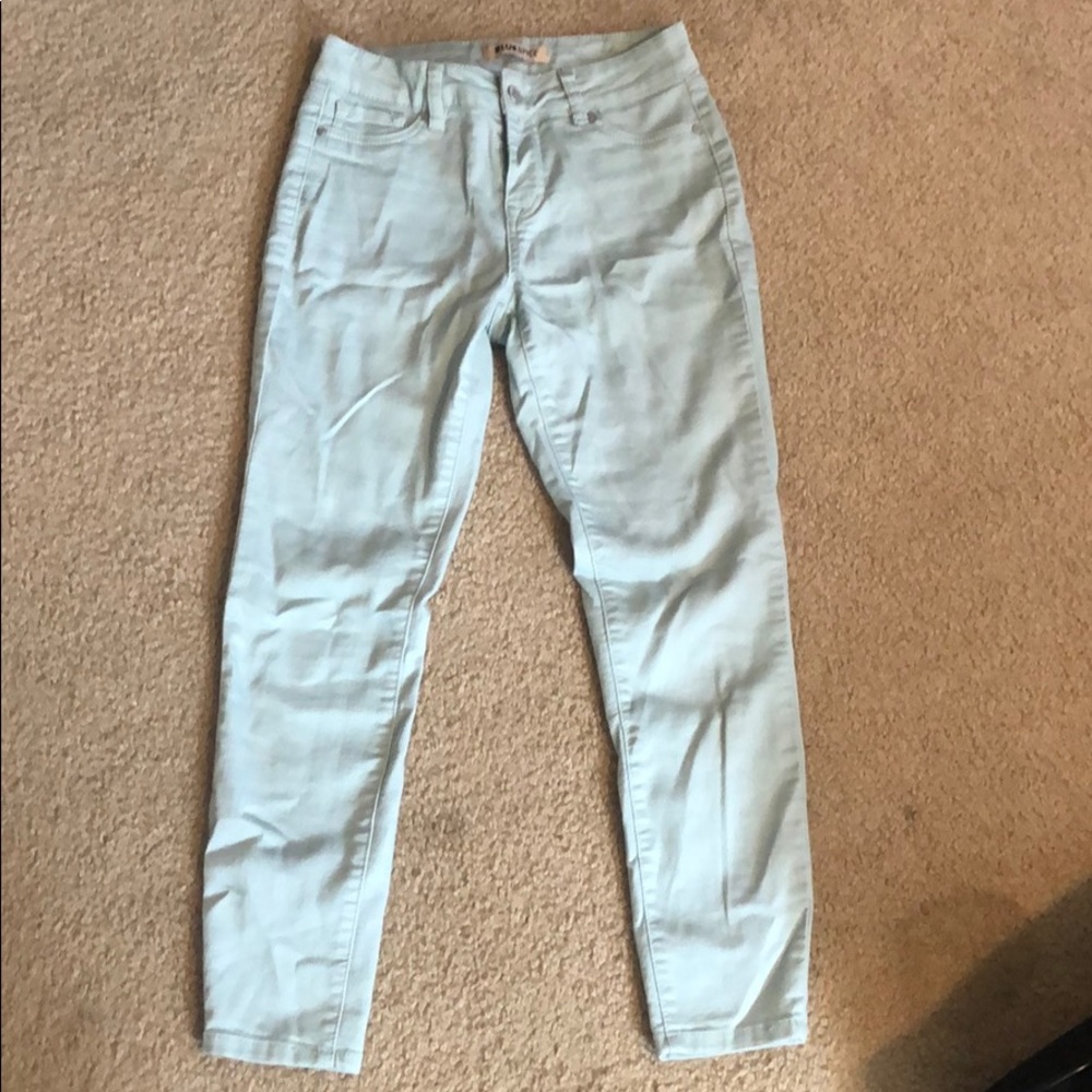 High waist pale green jeans 5